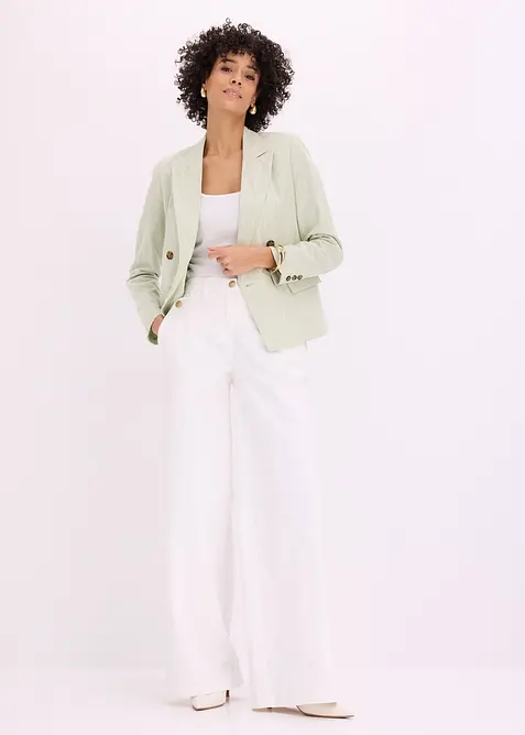 Pantaloni wide leg elasticizzati, bonprix