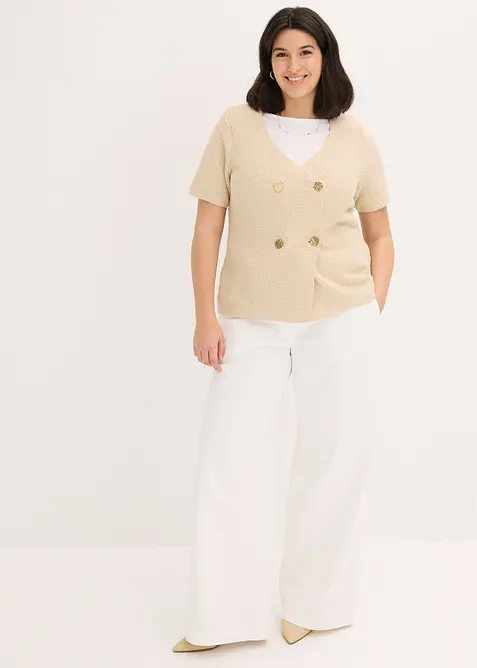 Pantaloni wide leg elasticizzati, bonprix