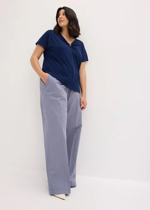 Pantaloni wide leg elasticizzati, bonprix