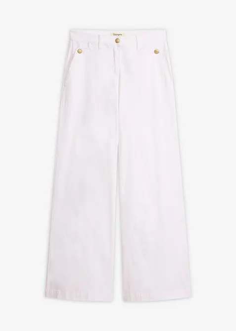 Pantaloni wide leg elasticizzati, bonprix