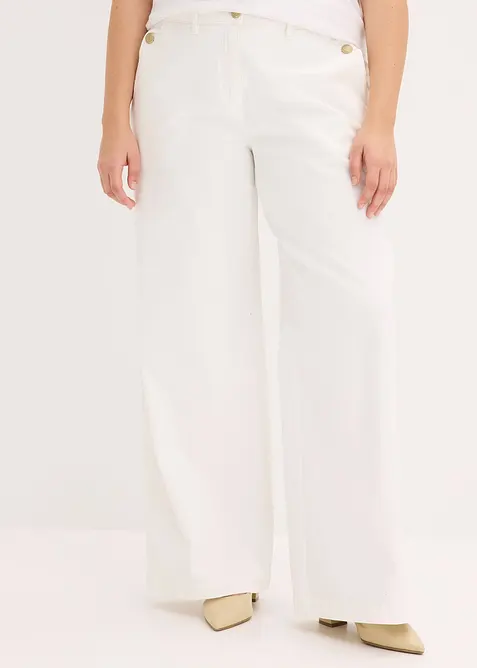 Pantaloni wide leg elasticizzati, bonprix