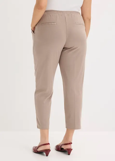 Pantaloni in jersey con elastico in vita e piega cucita, bonprix