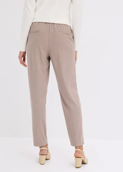 Pantaloni in jersey con elastico in vita e piega cucita, bonprix