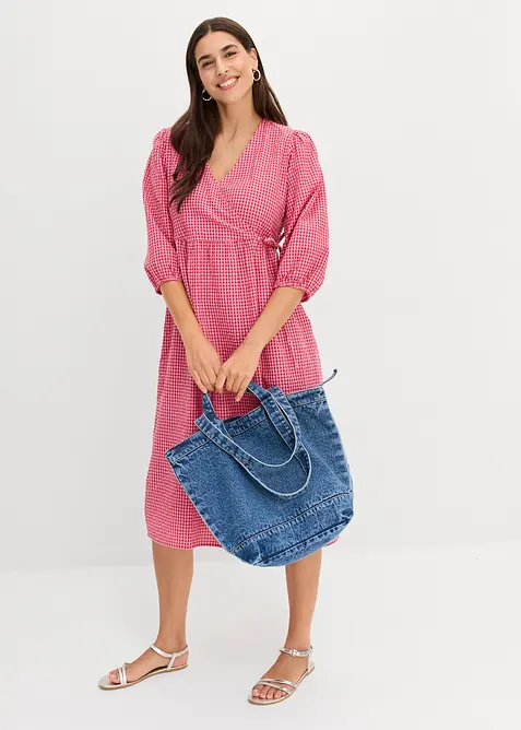 Abito a portafoglio in tessuto operato, bonprix