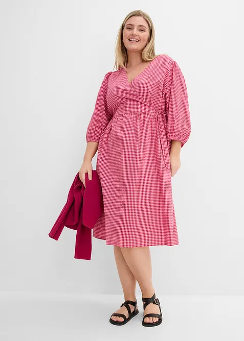 Abito a portafoglio in tessuto operato, bonprix