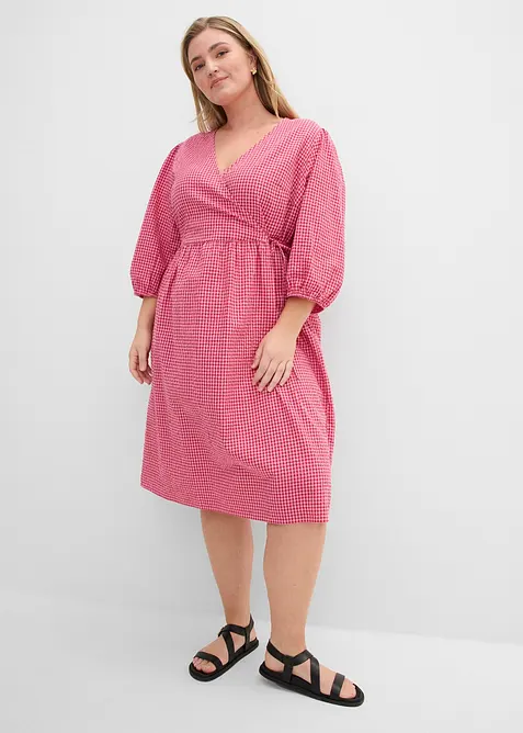 Abito a portafoglio in tessuto operato, bonprix