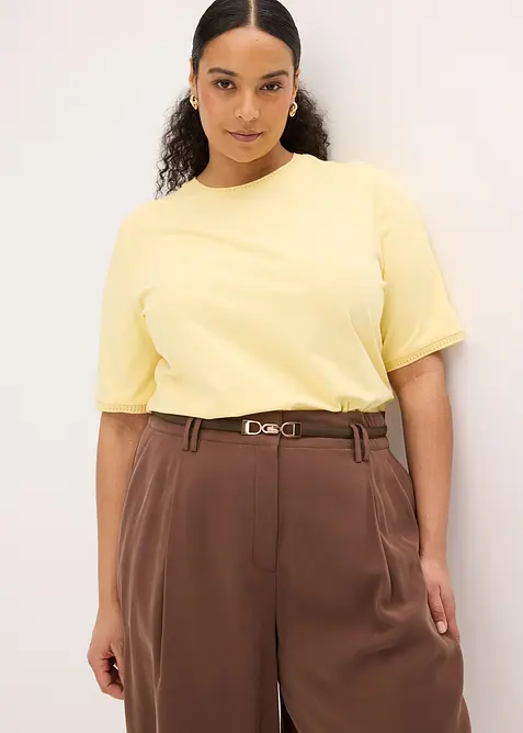Maglia con bordatura in pizzo, bonprix