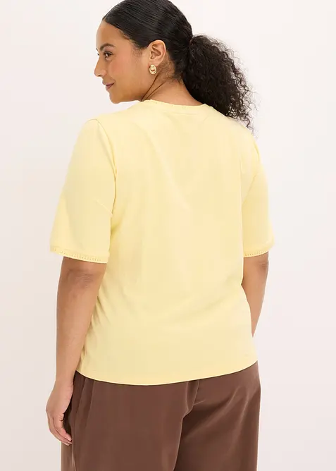 Maglia con bordatura in pizzo, bonprix