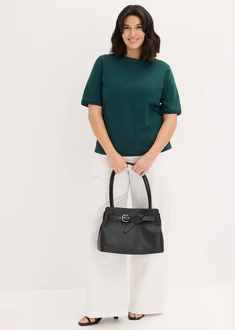 Maglia con bordatura in pizzo, bonprix