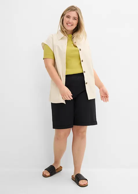 Bermuda in misto cotone paper touch, bonprix