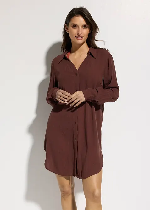 Camicia lunga da spiaggia in viscosa fluente, bonprix
