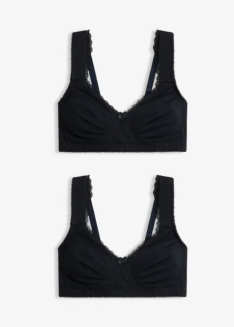 Reggiseno t-shirt minimizer senza ferretto con cotone biologico (pacco da 2), bonprix