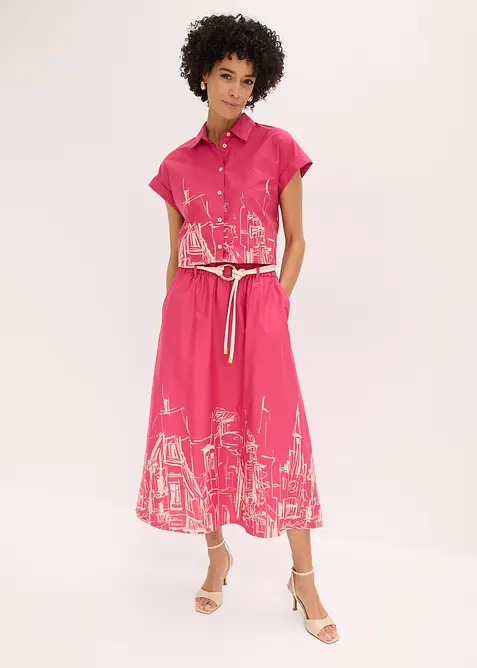 Gonna midi in puro cotone biologico, bonprix