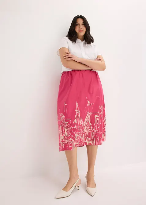 Gonna midi in puro cotone biologico, bonprix