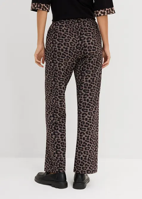 Pantaloni leopardati in felpa di misto cotone, bonprix
