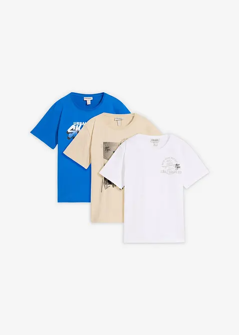 T-shirt in puro cotone biologico (pacco da 3), bonprix