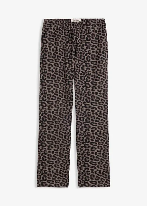 Pantaloni leopardati in felpa di misto cotone, bonprix