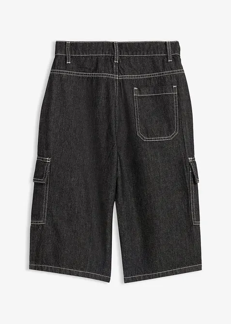 Bermuda lunghi in jeans di puro cotone, loose fit, bonprix