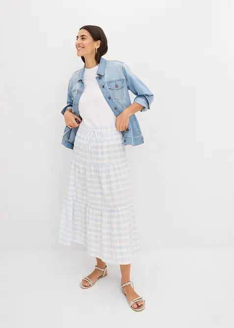 Gonna midi in puro cotone, bonprix
