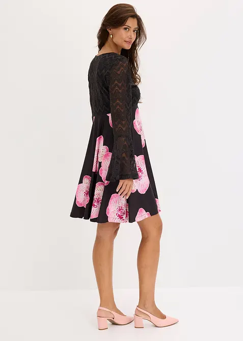 Abito di jersey con pizzo, bonprix