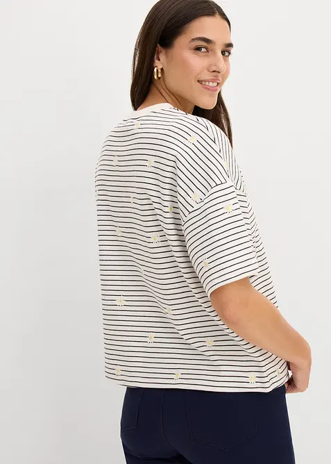 T-shirt in puro cotone a righe, bonprix