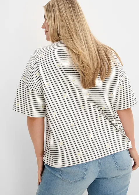 T-shirt in puro cotone a righe, bonprix