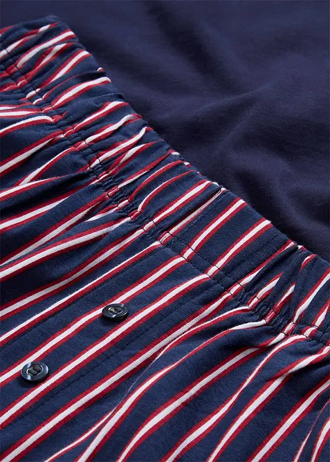 Pigiama estivo con pantaloncini in tessuto di puro cotone, bonprix