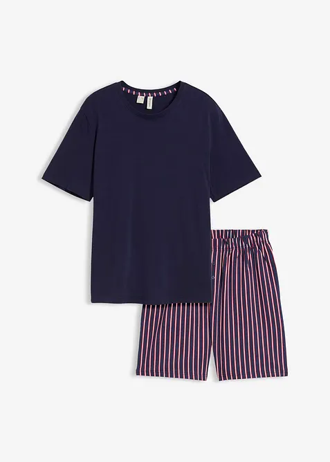 Pigiama estivo con pantaloncini in tessuto di puro cotone, bonprix