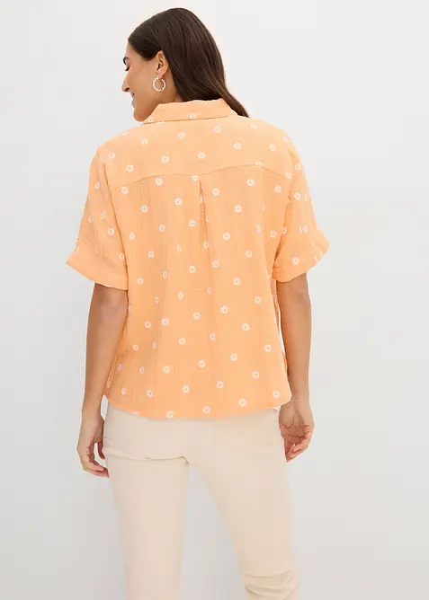 Blusa a maniche corte in mussola leggera, bonprix