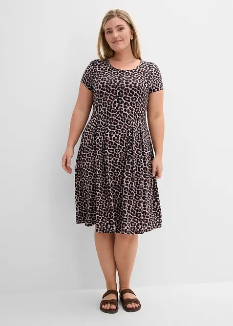 Abito di jersey leopardato, bonprix
