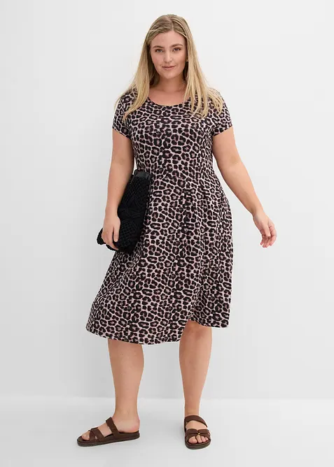 Abito di jersey leopardato, bonprix
