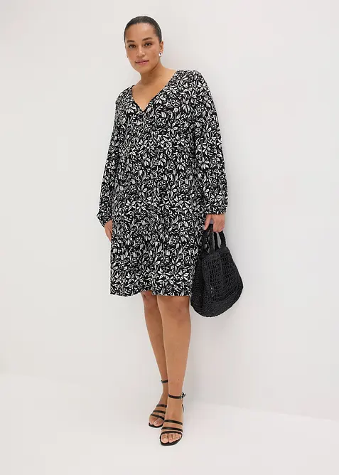 Abito tunica in cr&ecirc;pe leggero, bonprix