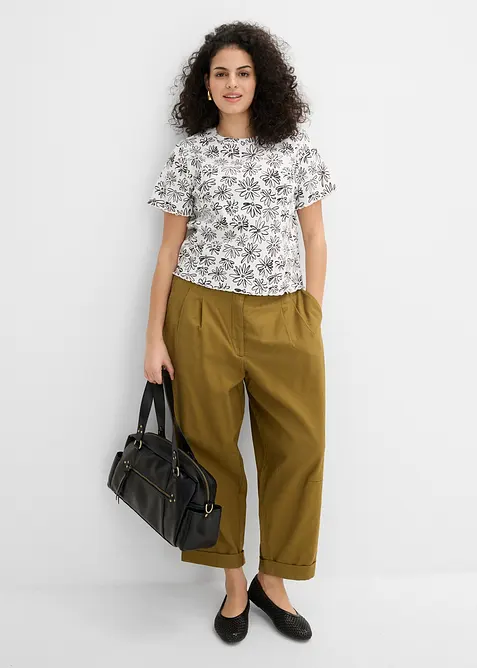 T-shirt corta in misto cotone, bonprix