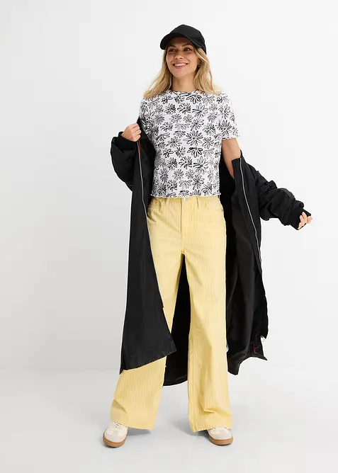 T-shirt corta in misto cotone, bonprix