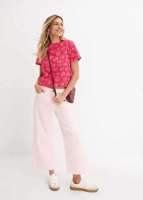 T-shirt corta in misto cotone, bonprix