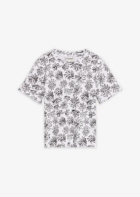 T-shirt corta in misto cotone, bonprix