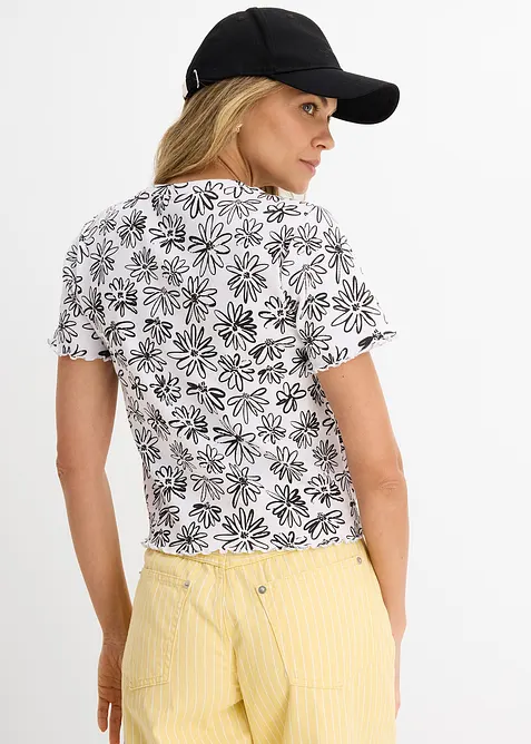 T-shirt corta in misto cotone, bonprix