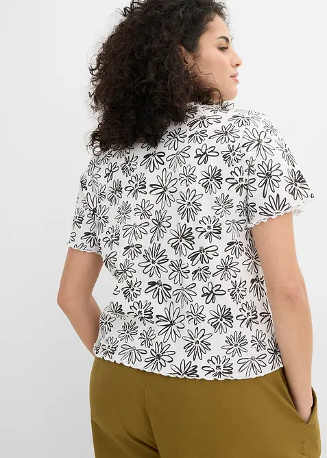 T-shirt corta in misto cotone, bonprix