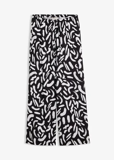 Pantaloni con elastico in vita in viscosa fluida con fantasia, bonprix