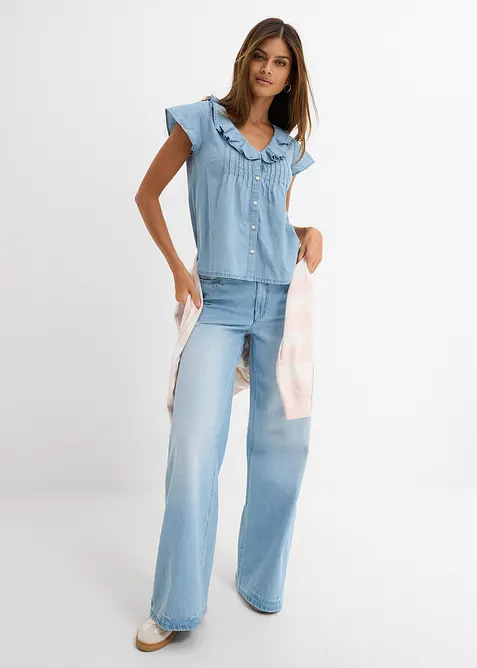 Top in jeans di cotone biologico, bonprix