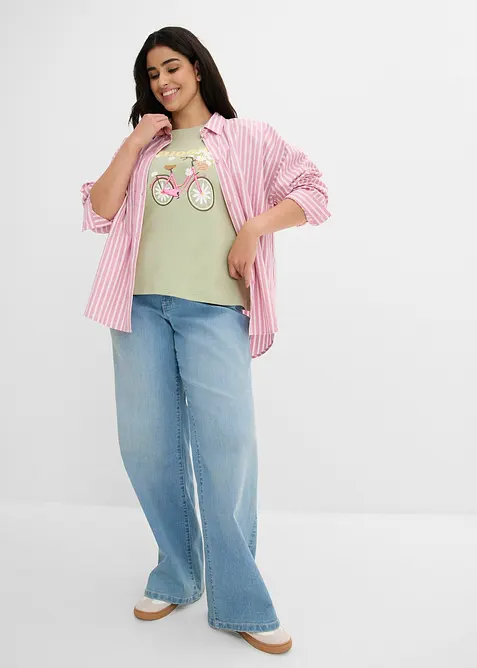 T-shirt ampia in puro cotone, bonprix