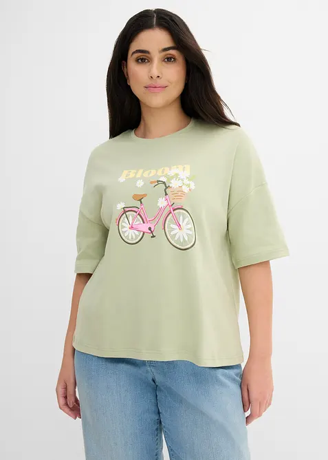 T-shirt ampia in puro cotone, bonprix