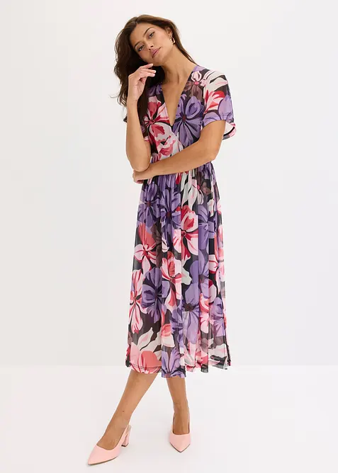 Abito midi con scollatura profonda, bonprix