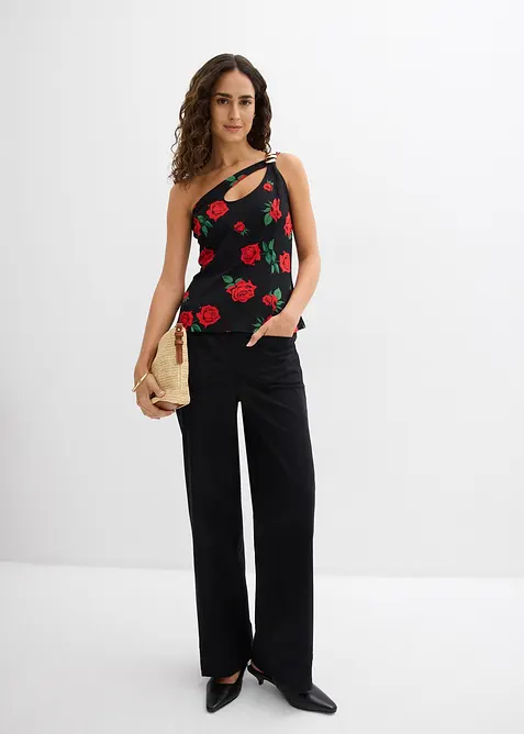 Top monospalla con dettaglio gioiello, bonprix