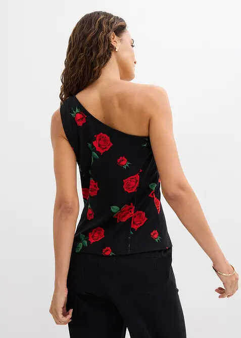 Top monospalla con dettaglio gioiello, bonprix