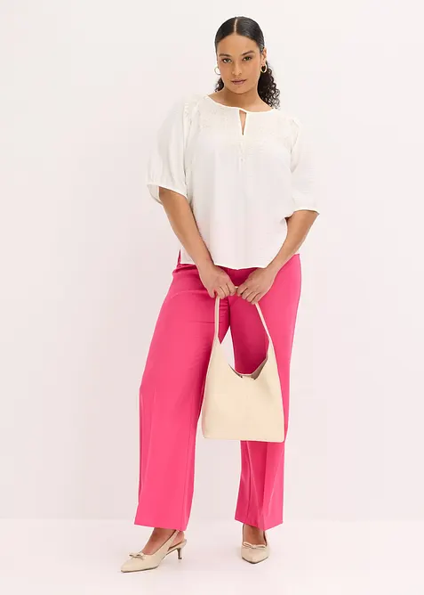 Tunica leggermente trasparente con ricami, bonprix