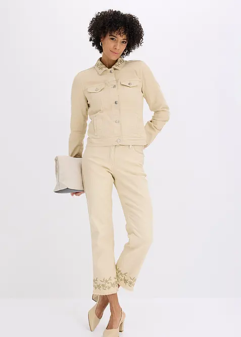 Giacca in twill con ricami, bonprix