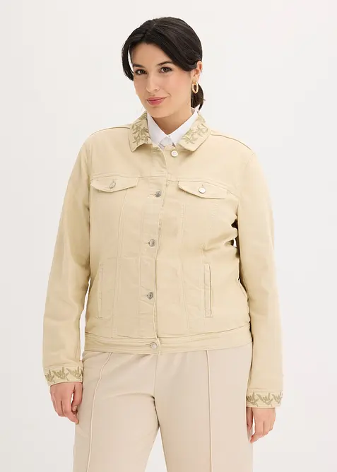 Giacca in twill con ricami, bonprix