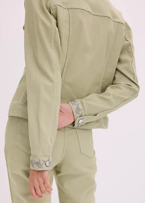 Giacca in twill con ricami, bonprix