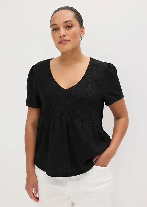 Maglia in cr&ecirc;pe operato, bonprix